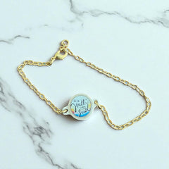 Tap To Pray It Is Well 14K Gold Bracelet