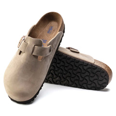 Boston Suede Leather Soft Footbed Slip On Shoes in Tobacco