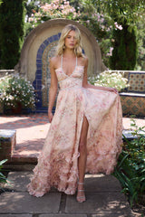 Alexa™ | The Scarlette Dress in Peach Tapestry