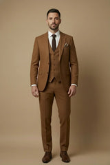 Men's Three-Piece Wedding Guest Suit – Tailored Slim Fit Jacket. Waistcoat and Trousers for Formal Celebrations