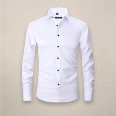 Men's Long-Sleeved Shirt – Classic Structured Fit with Wrinkle-Free Finish
