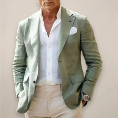 Men's Casual Blazer – Modern Linen Blend. Sophisticated All-Day Comfort