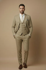 Men's Three-Piece Wedding Guest Suit – Tailored Slim Fit Jacket. Waistcoat and Trousers for Formal Celebrations