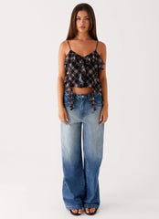 Jessie Cami Top - Taupe Check