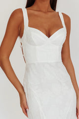 Autumn Moon Strappy Back Maxi Dress Textured White