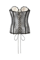 Black Lace Sweetheart Bandeau Top