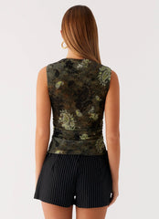 Lux Tank Top - Cyber Floral