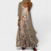 Willow | Women's Floral Maxi Dress with Longline Cardigan Set