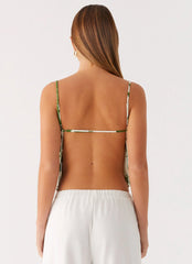 Faela Cotton Cami Top - Verdant Bloom
