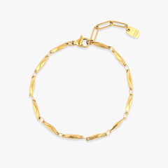 Faceted Bar Gold Chain Bracelet