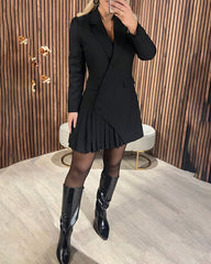 Reese™ | Long-Sleeved Pleated Dress