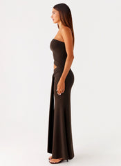 Luara Cut Out Maxi Dress - Chocolate
