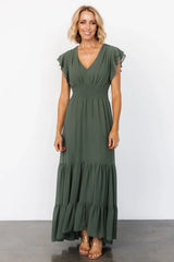 Adelina Maxi Dress | Dark Sage