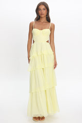 Vianne Tiered Cut-Out Maxi Dress Butter