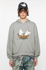 Acne Studios X Moomin Artist Tove Jansson Cartoon Print Fashion Trend Gray Hooded Zipper Sweatshirt Fall Winter Ngvp #2653