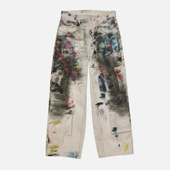 Acne Studios Men's Women's Mismatch Effect Printed Jacket Loose Straight Trousers Pants Fashion Trend High Street 3D Suit Set Ngvp #1732