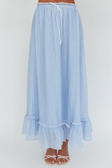 Maidens Tie Detail Overlock Maxi Skirt Cloud Blue
