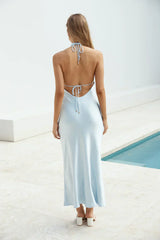 Clover Club Maxi Dress Blue