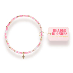 Mini Cross Charm Pink Sprinkle Bracelet