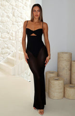 Angels Get Exhausted Maxi Dress Black