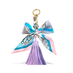 Lavender Bow and Tassel Purse Charm Keychain