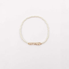 WWJD Pearl Strand Stretch Bracelet