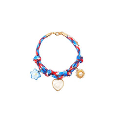 Red. White. and Blue Rope Charm Bracelet