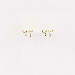 Bow Pearl Point Stud Earrings