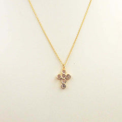 Mini Pave Cross Necklace