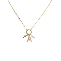 Gold Initial Charm Necklace