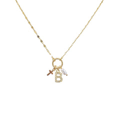 Gold Initial Charm Necklace