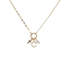 Gold Initial Charm Necklace