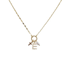Gold Initial Charm Necklace