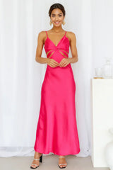 Cherry Pop Midi Dress Hot Pink