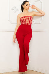 Symphony Jumpsuit - Mesh Two Tone Jumpsuit