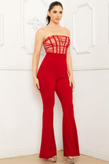 Symphony Jumpsuit - Mesh Two Tone Jumpsuit