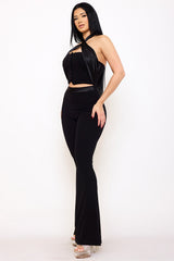 Symphony Jumpsuit - Pleated Halter Neck Jumpsuit