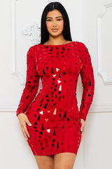 Mirror Glass Pieces Mini Dress