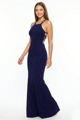 Double Strap Halter Top Maxi Dress