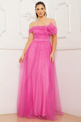 Symphony Dress - Glitter Mesh Tube Top Maxi Dress