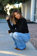 Chunky Black Mock Neck Sweater - FINAL SALE