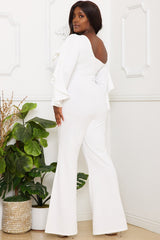 Symphony Jumpsuit - Ruffle One Shoulder Plus Size Night Out Jumpsuit
