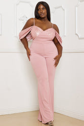 Symphony Jumpsuit - Sequin Off The Shoulder Plus Size Jumpsuit
