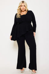 Symphony Jumpsuit - Peplum Top Plus Size Night Out Jumpsuit