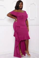Symphony Dress - One Shoulder Ruffle Detailed Maxi Dress