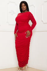 Plus Size Night Out Symphony Dress - Rhinestone On Mesh Pleated Maxi Dress