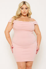 Symphony Dress - Rhinestone Trim Plus Size Night Out Mini Dress
