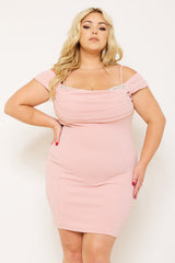 Symphony Dress - Rhinestone Trim Plus Size Night Out Mini Dress