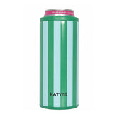 Aqua and Green Striped Slim Can Cooler