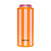 Orange and Light Pink Striped Slim Can Cooler